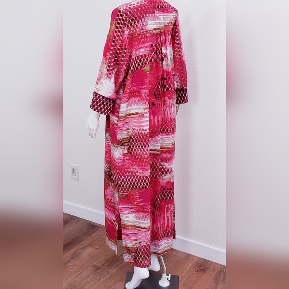 Oscar De La Renta Maxi Long Boho Tunic Sz M - Picture 4 of 8